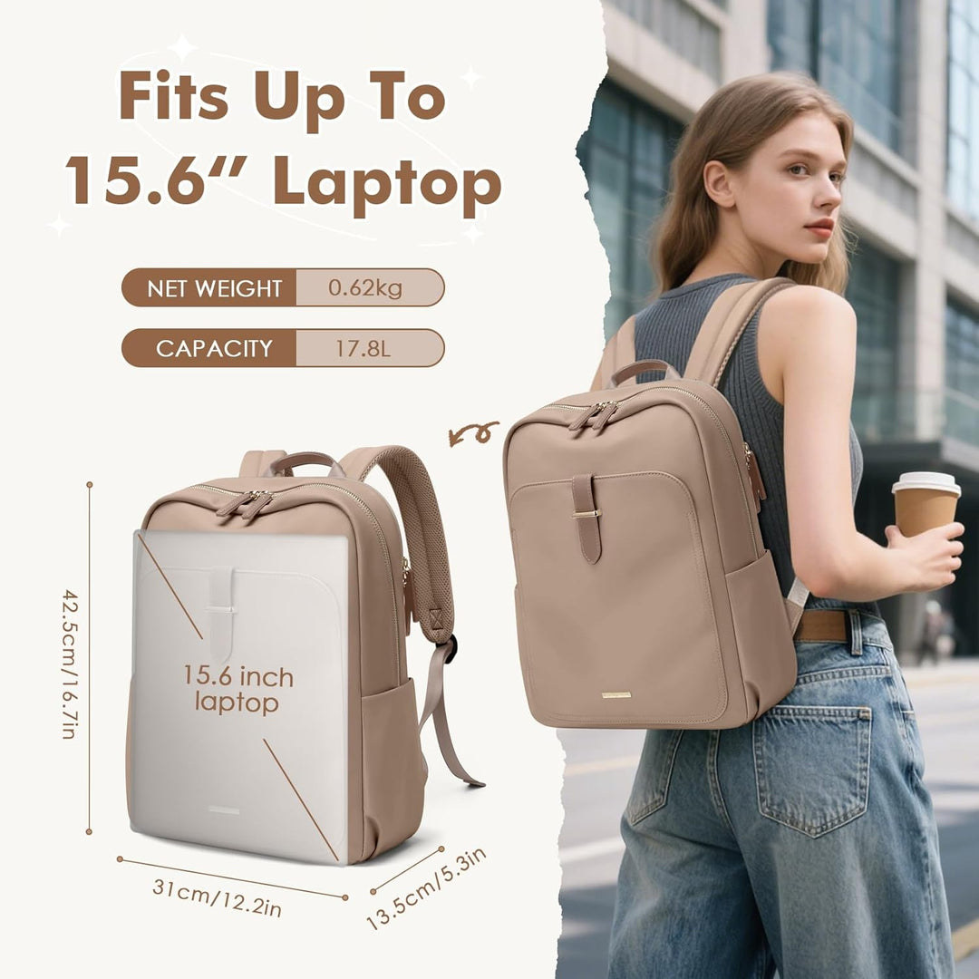 Rucksack Damen Herren Elegant,16 Zoll Laptop Rucksack Wasserdicht mit Laptopfach, Business Laptoptas