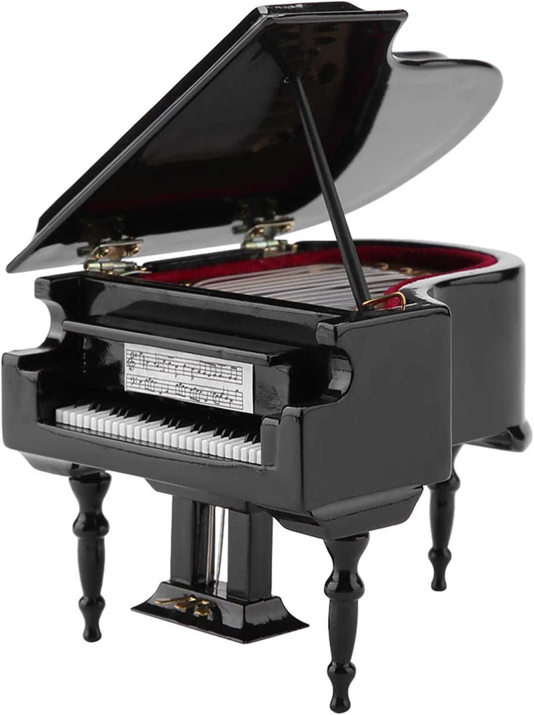 Mini Klavier Deko, Miniatur Klavier aus Holz, Schwarzes Klavier Modell mit Bank und Koffer, Puppenha