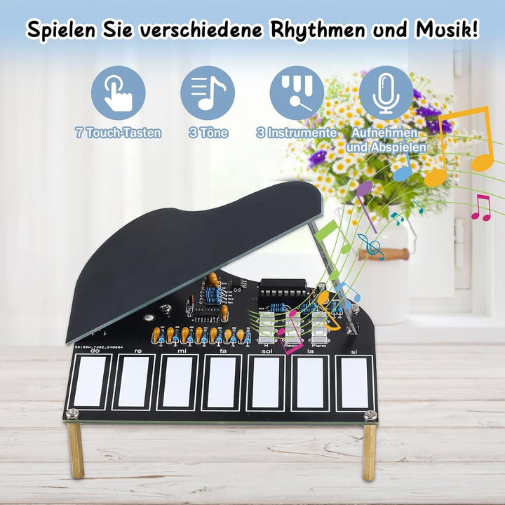 DONGKER DIY Klavier Löt Bausatz kit Elektronisches DIY Schweissen Elektronik Bausatz mit Notiz Lehr