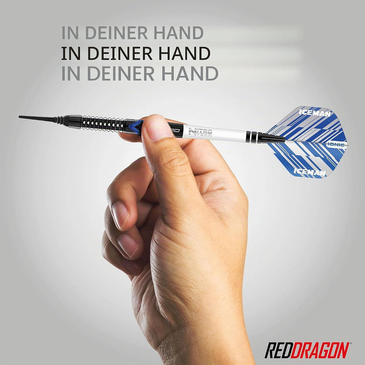 RED DRAGON Gerwyn Price Blue Ice SE - Tungsten Professional Darts Set with Flights and Nitrotech Sha