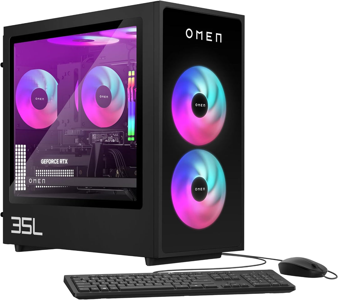 HP Omen GT16-0274ng 35L Gaming Desktop PC, AMD Ryzen 7 8700F, 32 GB DDR5-SDRAM, 1 TB SSD, NVIDIA GeF