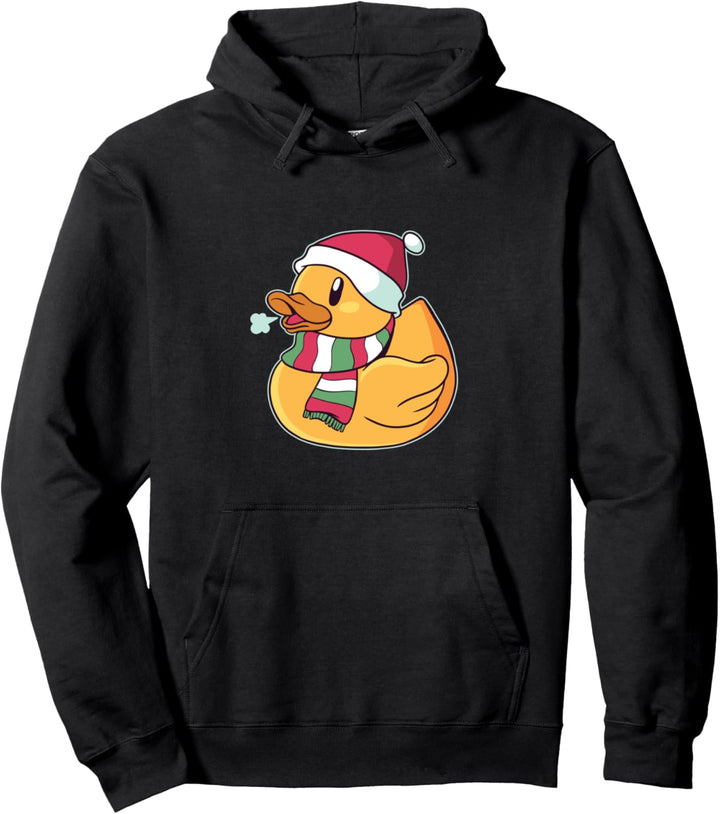 Süsse Gummiente mit Weihnachtsmütze und Schal - Pullover Hoodie