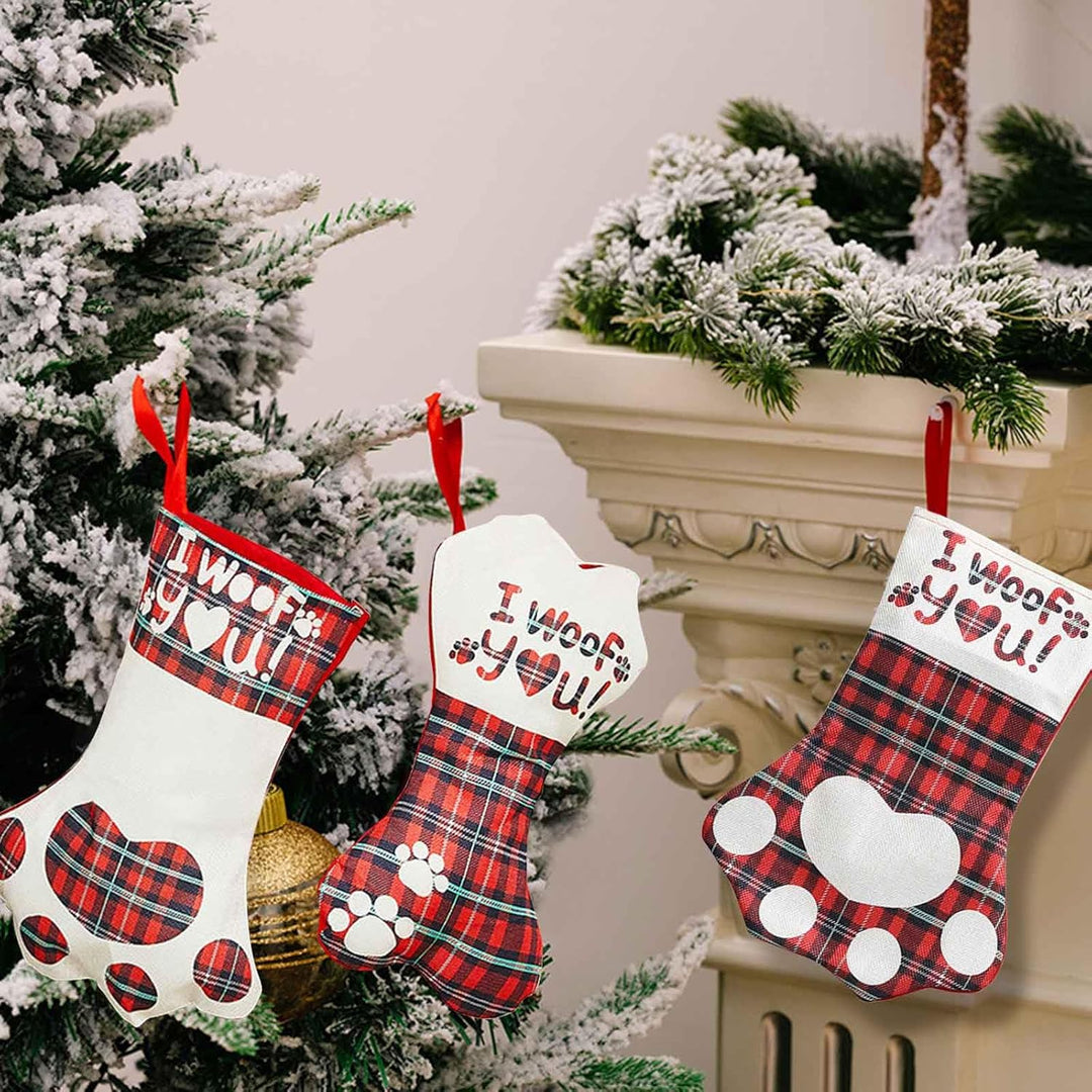 HOOPOE Nikolausstrumpf Personalisiert,Weihnachtsstrumpf Gross,3 Stück Nikolausstiefel zum Befüllen,K
