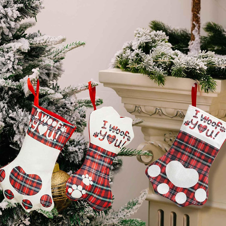 HOOPOE Nikolausstrumpf Personalisiert,Weihnachtsstrumpf Gross,3 Stück Nikolausstiefel zum Befüllen,K