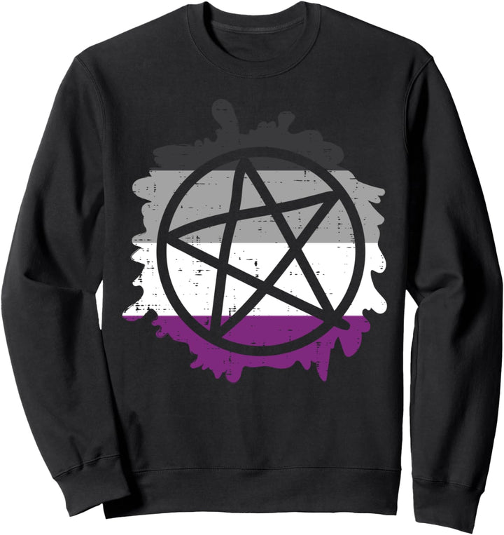 Pentagram Satanic Goth LGBTQ Asexual Flag Ace Pride Ally Sweatshirt