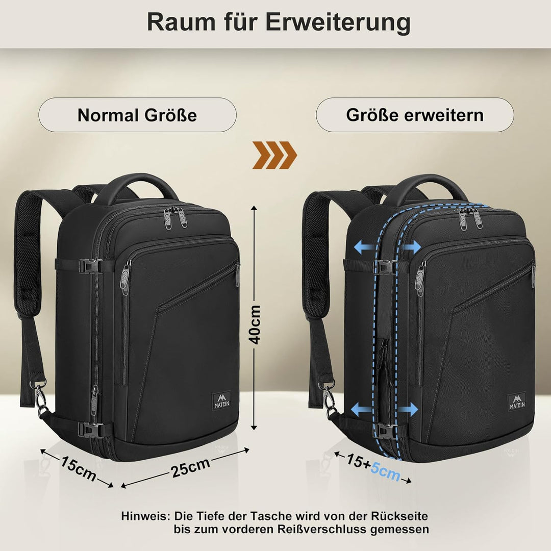 MATEIN Reiserucksack Handgepäck Flugzeug, Ryanair Handgepäck 40x20x25 Klein Rucksack Damen 20L, Erwe