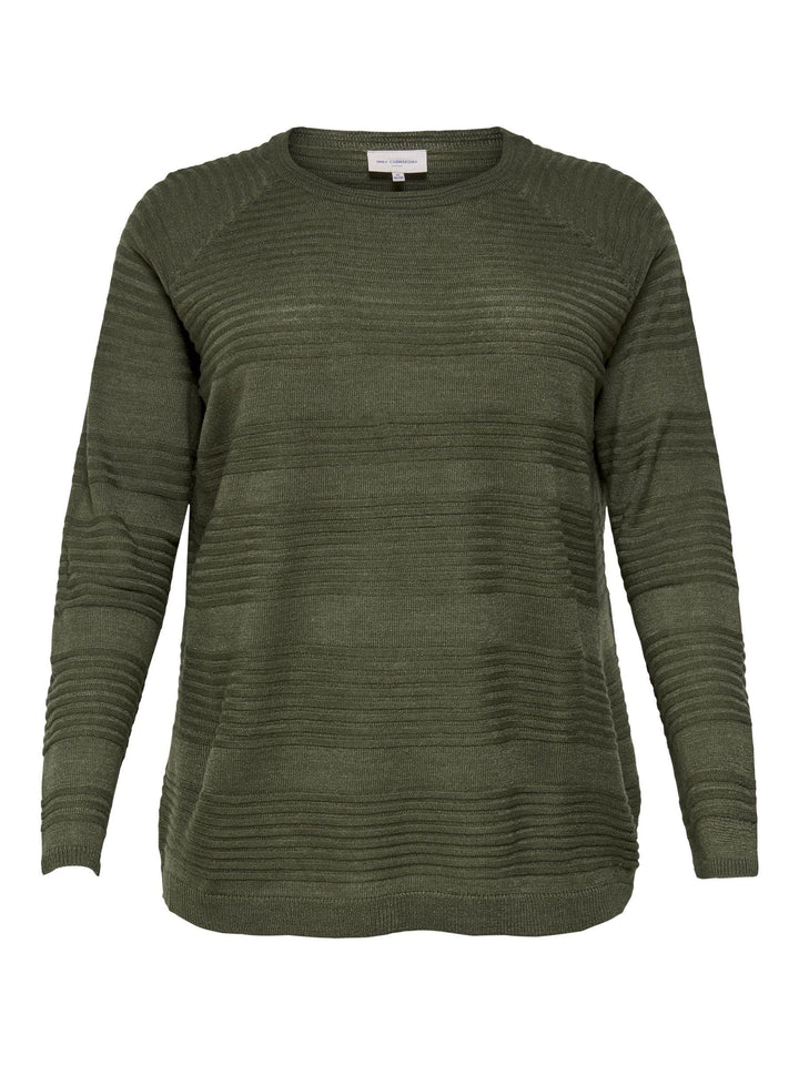 ONLY Carmakoma Damen Carairplain L/S KNT Noos Pullover, Kalamata