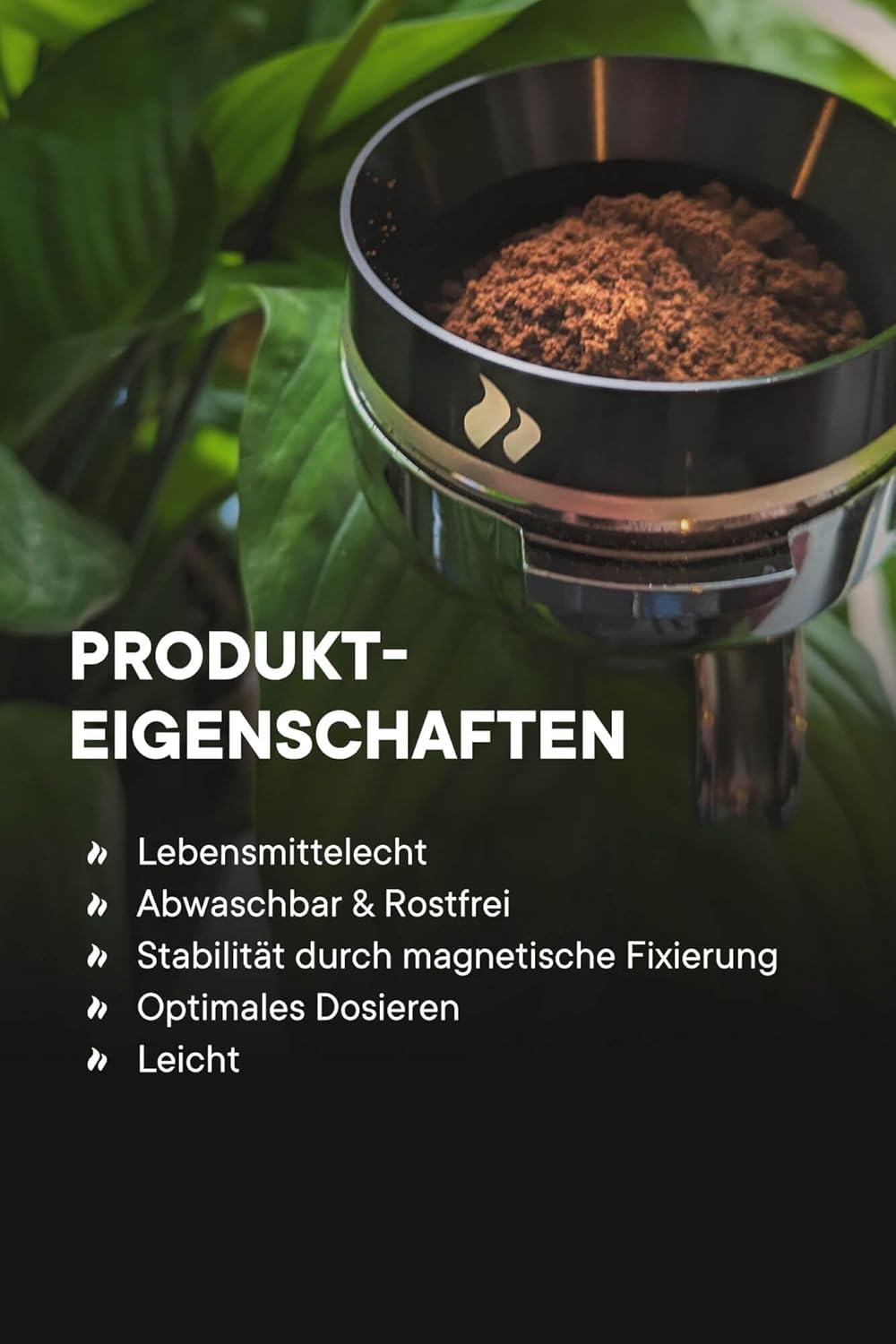 roastmarket Dosierring schwarz (58mm) - Siebträger Dosierring magnetisch - Kaffeedosierring für saub