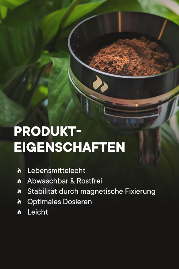roastmarket Dosierring schwarz (58mm) - Siebträger Dosierring magnetisch - Kaffeedosierring für saub