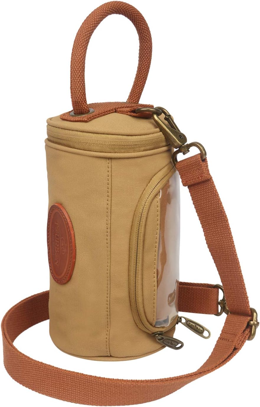 TOURBON Leinwand und Leder Strap Fahrrad Satteltasche Sitz Pack Tasche Braun, Braun