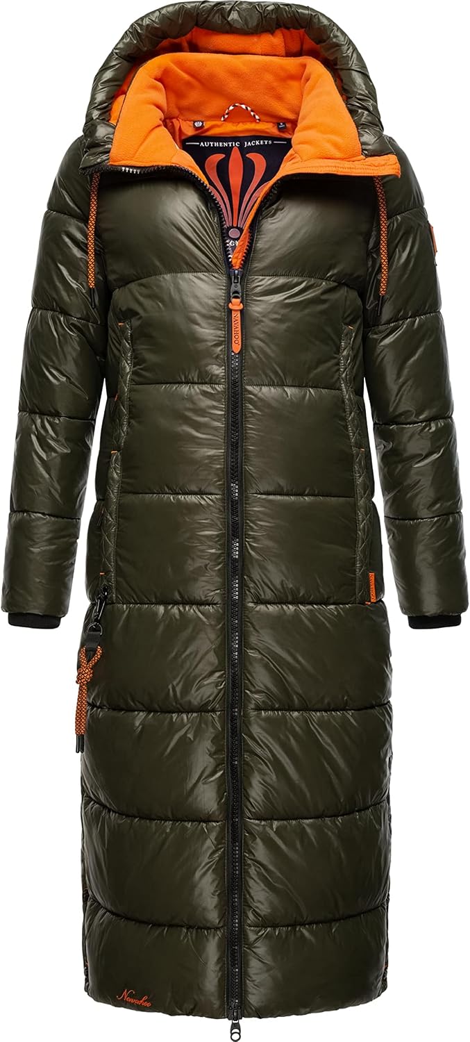 Navahoo Damen Warmer Winter Steppmantel mit Kapuze Schmuseengel XS-XXL XXL Dark Olive, XXL Dark Oliv