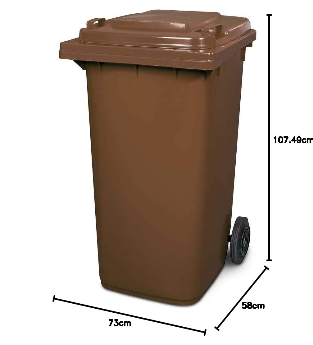 BRB Müllbehälter, Inhalt 240 Liter, HxBxT 1075 x 580 x 730 mm (braun), braun