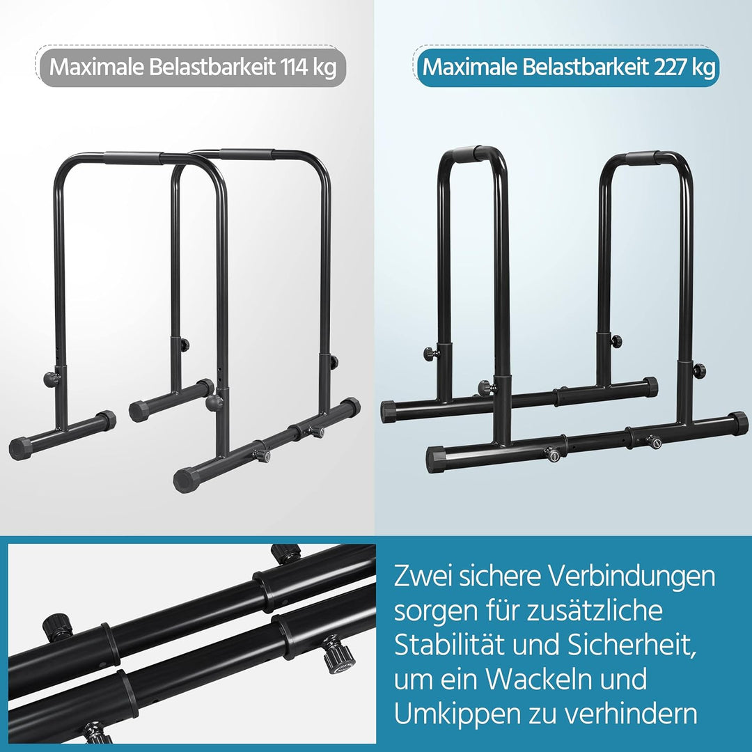 Yaheetech Dip Barren Fitness Dip Station Parallettes Gymnastik Calisthenics Equipment mit Steckverbi