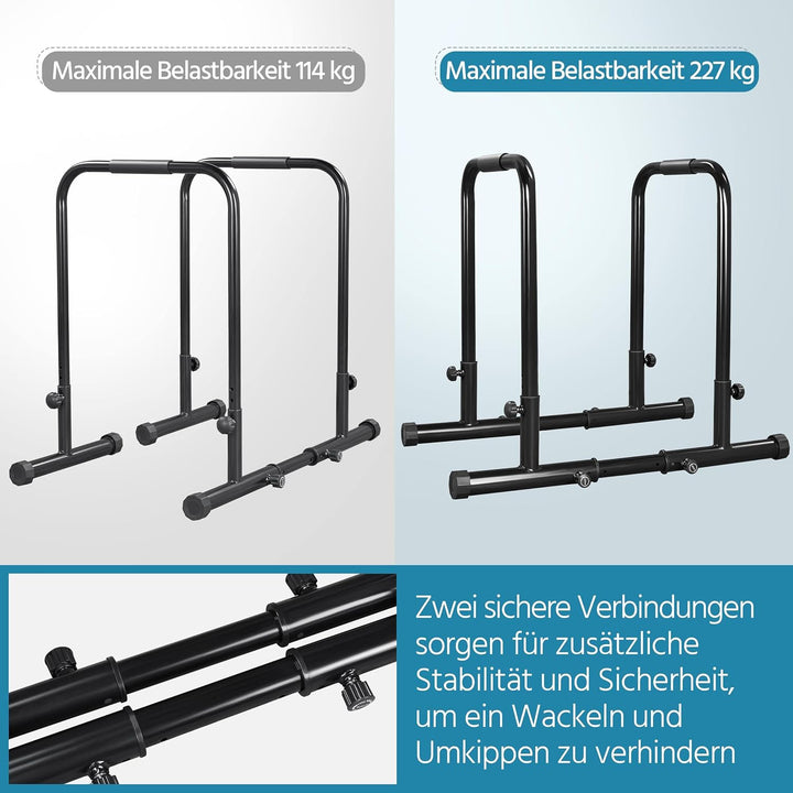 Yaheetech Dip Barren Fitness Dip Station Parallettes Gymnastik Calisthenics Equipment mit Steckverbi