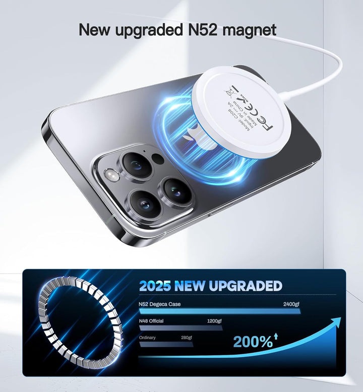 Mag-Safe Ladegerät Wireless Charger iPhone 2 Stück,15W Schnell induktive Ladestation Kompatibel mit