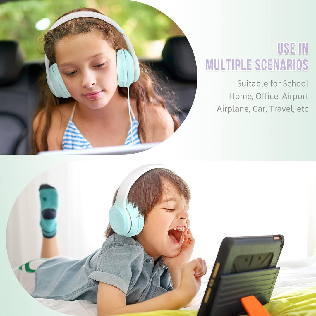 RockPapa L22 Kinder kopfhörer, Kabel Kopfhörer für Kinder, 3,5 mm Aux Jack, Verstellbares Stirnband