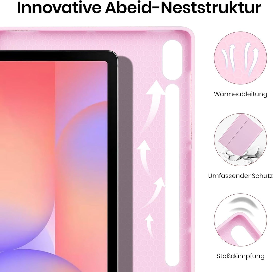 KTOITION Hülle mit Tastatur für Samsung Galaxy Tab S10 FE/S10 Lite/S9 FE/S9, Magnetisch Abnehmbare B