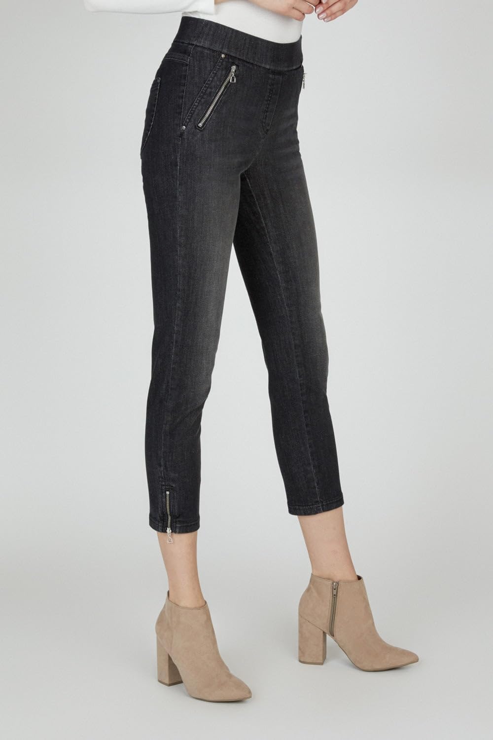 ROBELL Style NENA09 - 7/8 Damen Jeans straight - Jeanshose Damen high waist - Stretch Jeans Hose mit