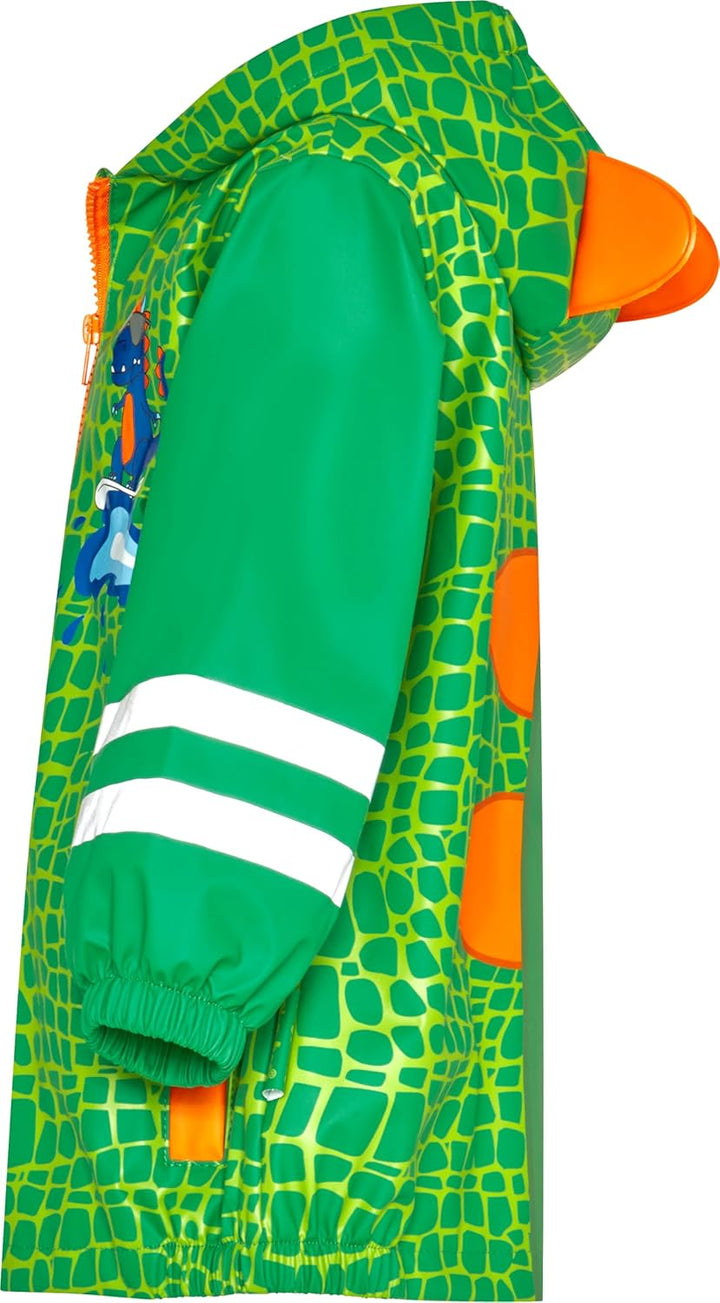 Playshoes Unisex Kinder Regenjacke Wind- und wasserdicht Regenmantel Regenbekleidung 80 Dino, 80 Din