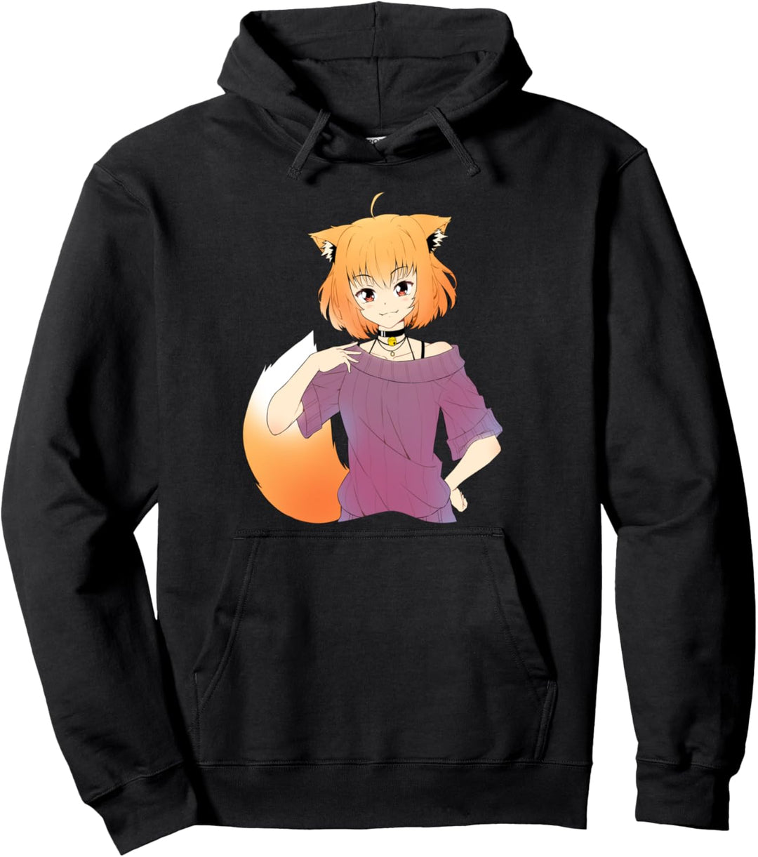 Lustiges japanisches Anime Fuchs Mädchen – Kawaii Anime Manga Otaku Pullover Hoodie