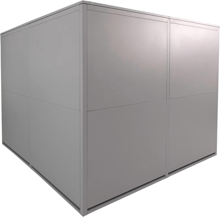 4er-Fahrradgarage HWC-L56cAM, Gerätehaus Fahrradbox mit Ablage, abschliessbar Metall 160x222x208cm -