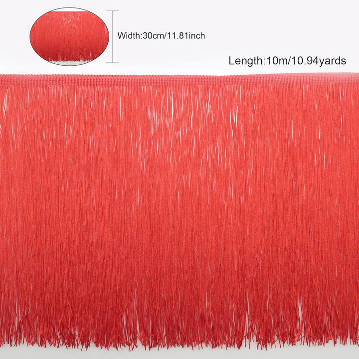 Yalulu 10 Meter Länge 30cm Breite Quaste Schnittfranse Fransen Geschnitten Fransenborte DIY Trimmen