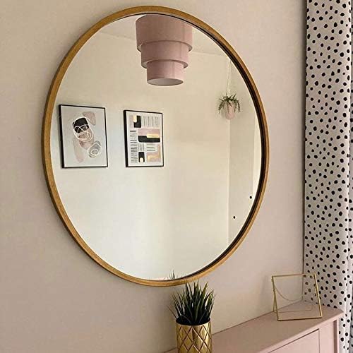 Melody Maison Grosser runder Wandspiegel mit goldfarbenem Rahmen, 80 x 80 cm