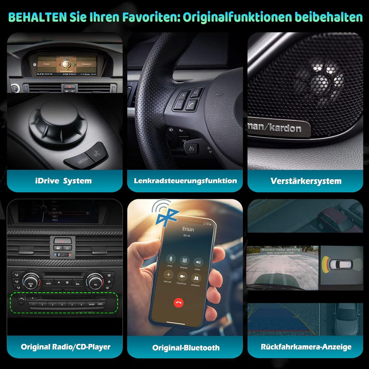 Erisin 8.8" Android 12 8-Kern Autoradio GPS Navi für BMW 3er E90 E91 E92 E93 5er E60 E61 6er E63 E64