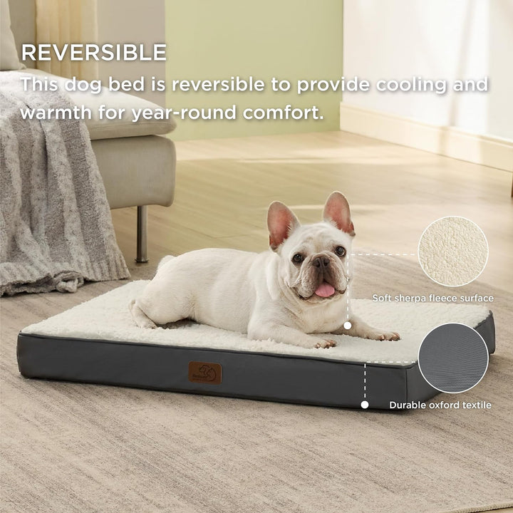 Bedsure orthopädisches Hundebett kleine Hunde - 76x51x7.6cm Hundekissen flauschig Hundematte waschba