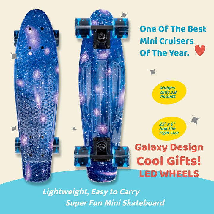 KMX Klassisches Mini Cruiser Skateboard für Kinder,Erwachsene | Tragbarer Compact für Jungen,Mädchen