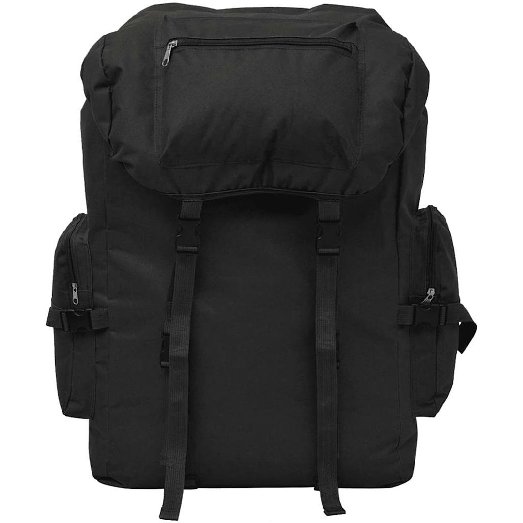 Militär Rucksack 65L, Armee Rucksack aus 600D Polyester wasserabweisend, schwarz 43x21x70 cm, für Ou