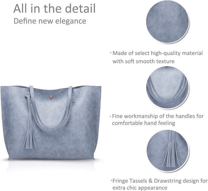 NICOLE&DORIS Damen Tote Tasche Handtasche Schultertasche aus PU-Leder Umhängetaschen Mode grosse Han