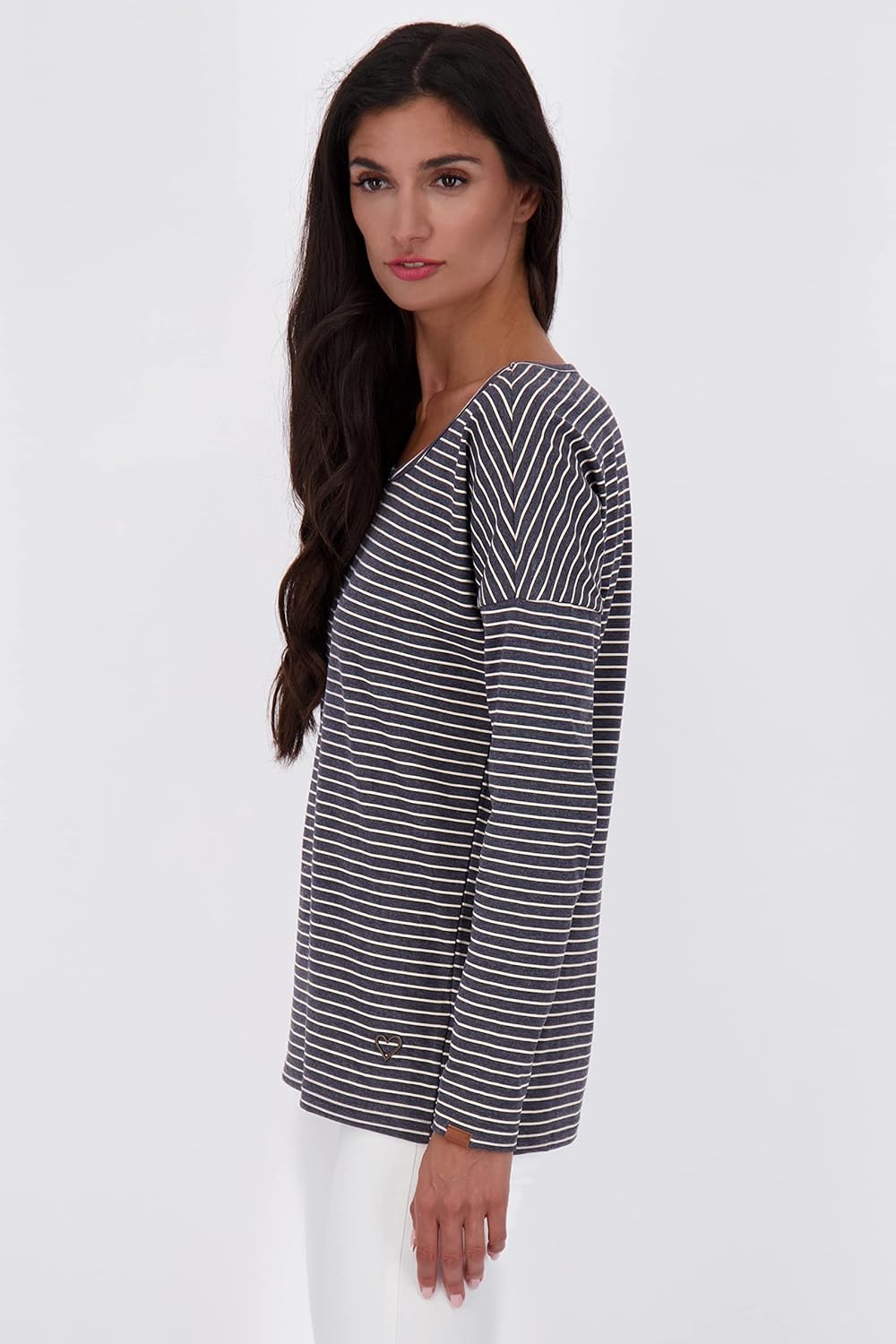 alife and Kickin Damen Shirt Langarm Langarmshirt IlanaAK Z Longsleeve S Marine Melange, S Marine Me