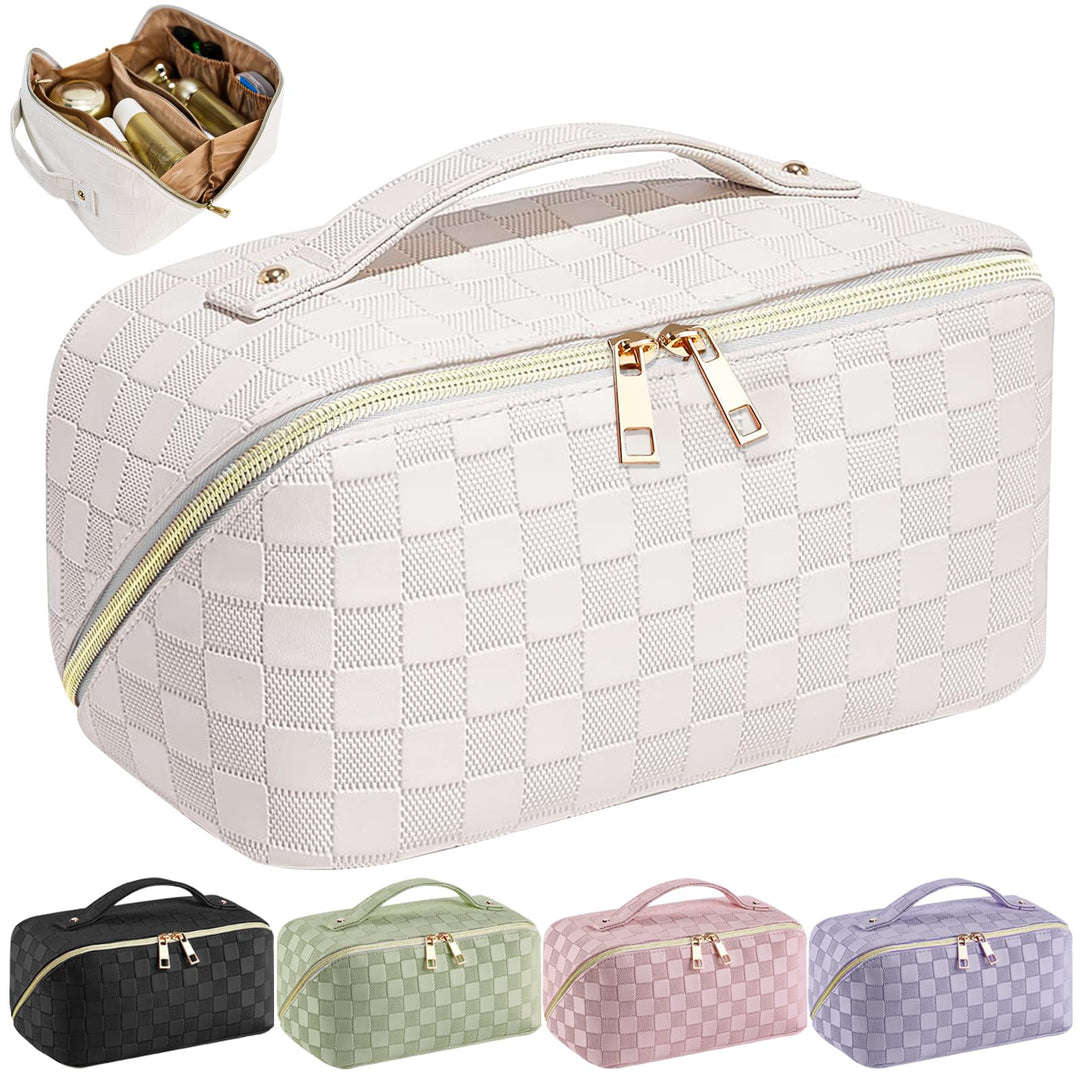 Reise Kosmetiktasche Damen mit Grossem,Tragbare Reise Make Up Tasche,Wasserdichter Schminktasche kul