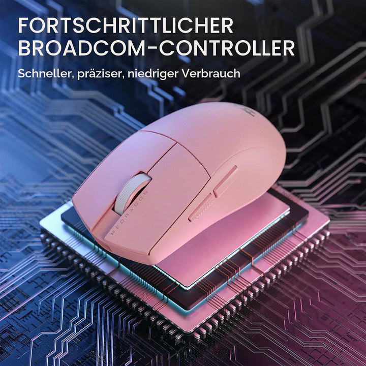 Redragon M916 PRO 3-Modus Wireless Gaming Maus, 49G Ultra-Leicht 26K DPI Maus mit Ergonomischem Natü