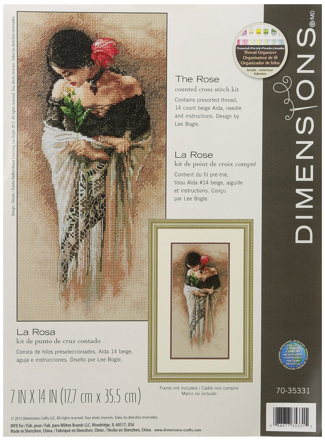 Dimensions Needlecrafts Masse die Rose Kreuzstich-Set, 70–35331, verschieden, One Size