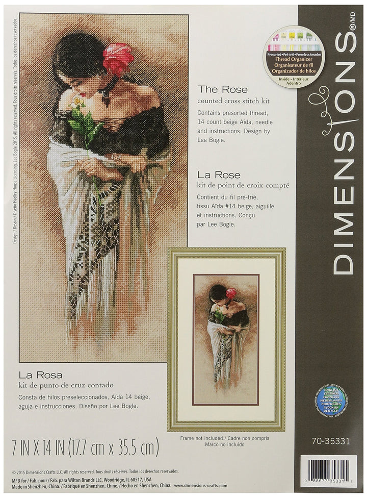 Dimensions Needlecrafts Masse die Rose Kreuzstich-Set, 70–35331, verschieden, One Size