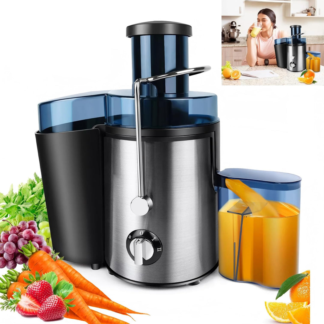 Entsafter Gemüse und Obst, 65 mm Einfüllschacht, 2 Einstellungen, Leicht zu reinigen, BPA-frei