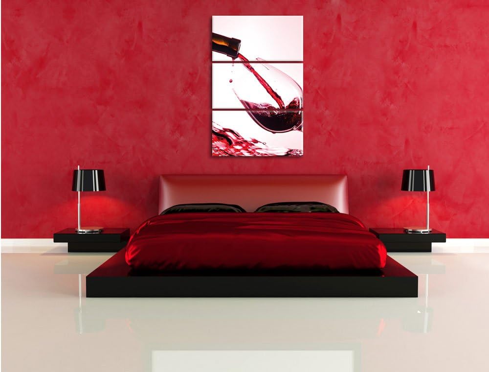 Wein 3-Teiler Leinwandbild 120x80 Bild auf Leinwand, XXL riesige Bilder fertig gerahmt mit Keilrahme