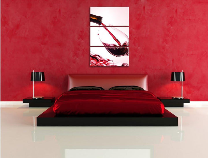 Wein 3-Teiler Leinwandbild 120x80 Bild auf Leinwand, XXL riesige Bilder fertig gerahmt mit Keilrahme