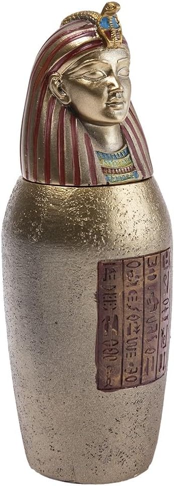 Lachineuse - 4 Ägyptische Canope-Vasen – Dekorative Vasen 21 cm – Dekorationsgegenstände Ägypten Ant