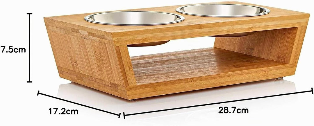Migosset Futterstation - Erhöhter Futterspender für Katzen &amp; kleine Hunde - Futternapf-Halterung aus