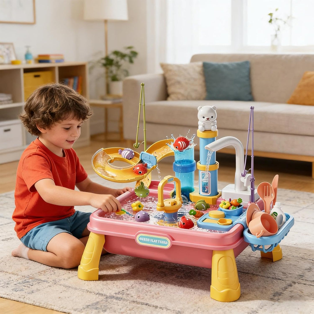 Sand- und Wassertisch für Kinder, sensorisches Spiel- und Aktivitätsspielzeug für den Sommerstrand,