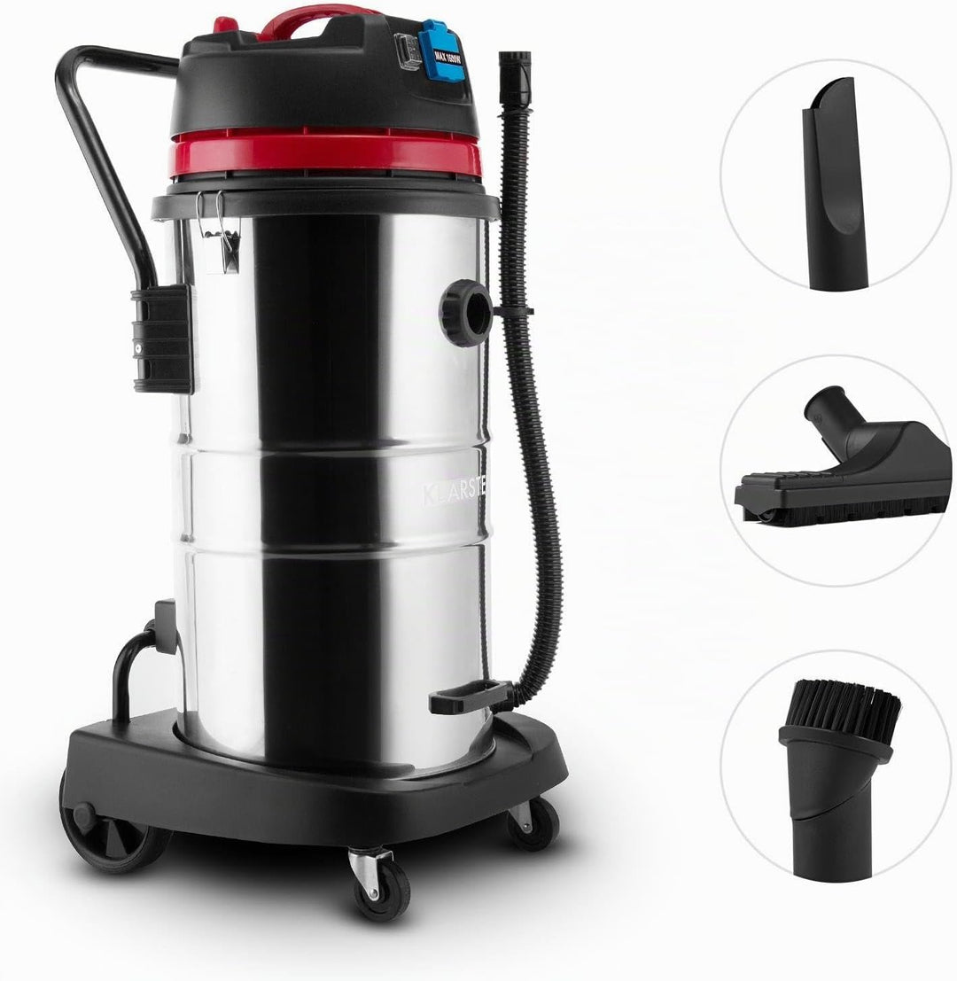Klarstein Reinraum Industriesauger - Nasssauger, Trockensauger, 60 Liter, 2000 Watt, Schutzabschaltu