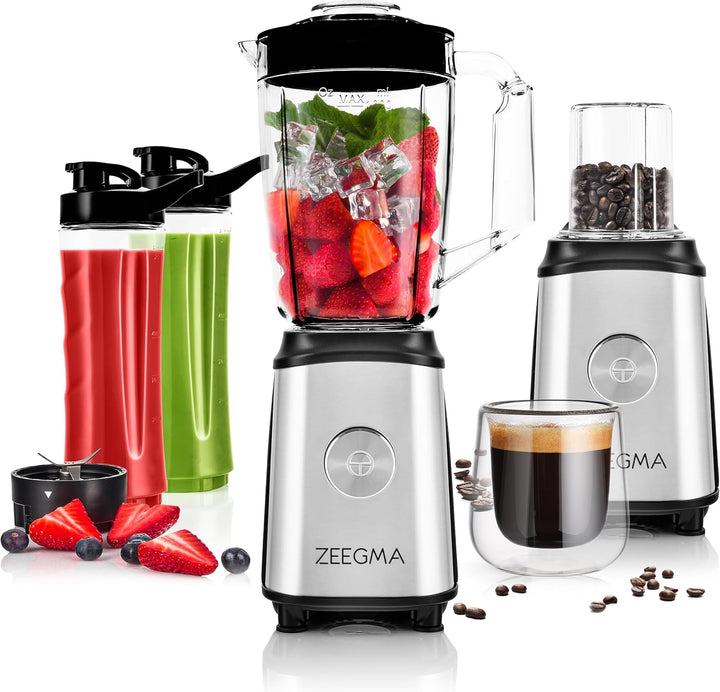 ZEEGMA Vitamine Multifunktion 4-in-1 Standmixer 1050W mit 1L Krug, Elektrischer Juicer Blender, Smoo