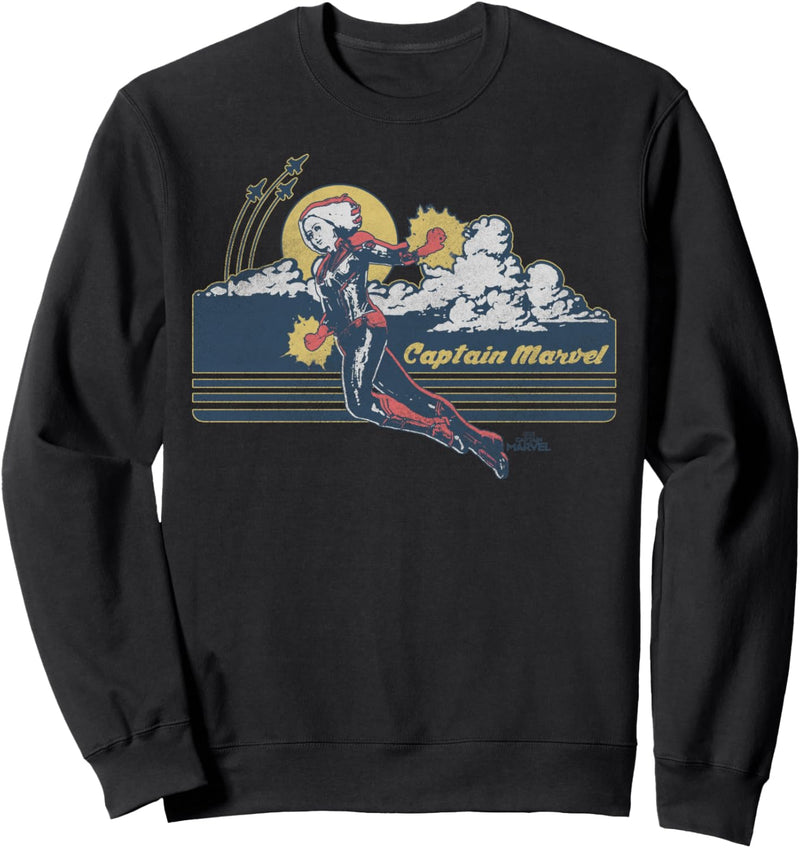 Captain Marvel Sunset Retro Logo Sweatshirt