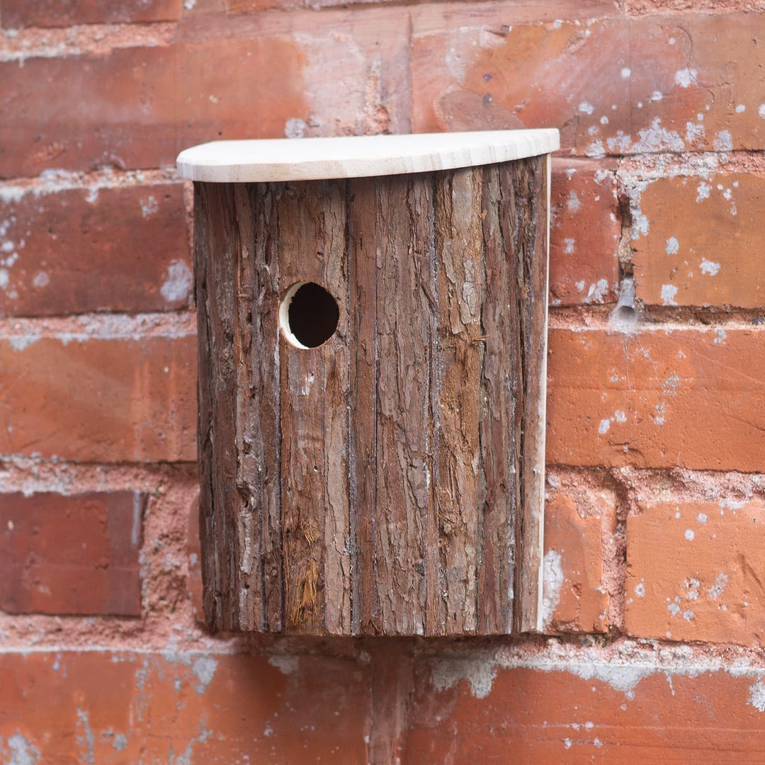 CKB LTD Vogelhaus Nistkasten aus natürlicher Rinde, Holz, einfacher Zugriff, rustikaler Nistkasten m