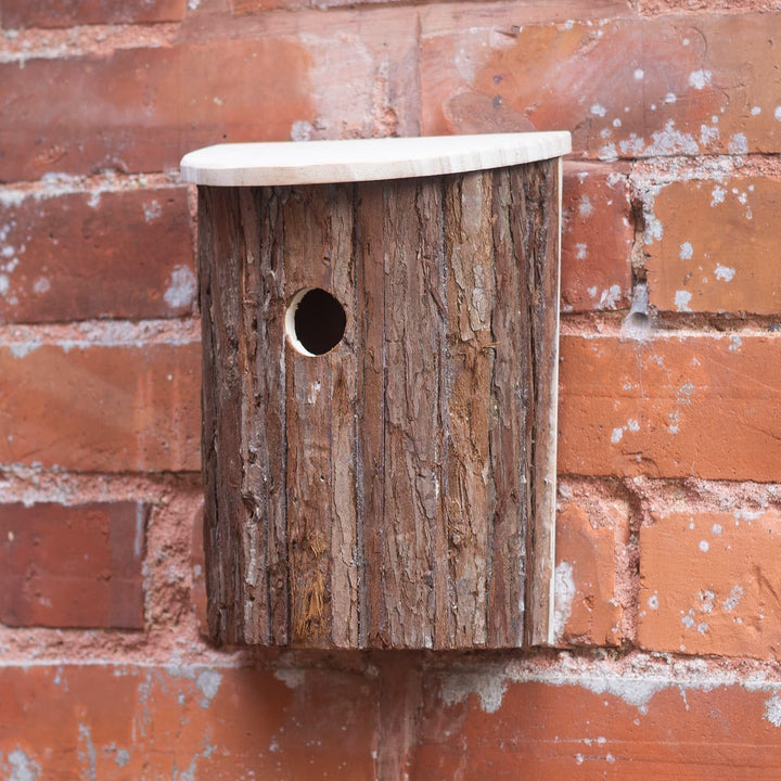 CKB LTD Vogelhaus Nistkasten aus natürlicher Rinde, Holz, einfacher Zugriff, rustikaler Nistkasten m