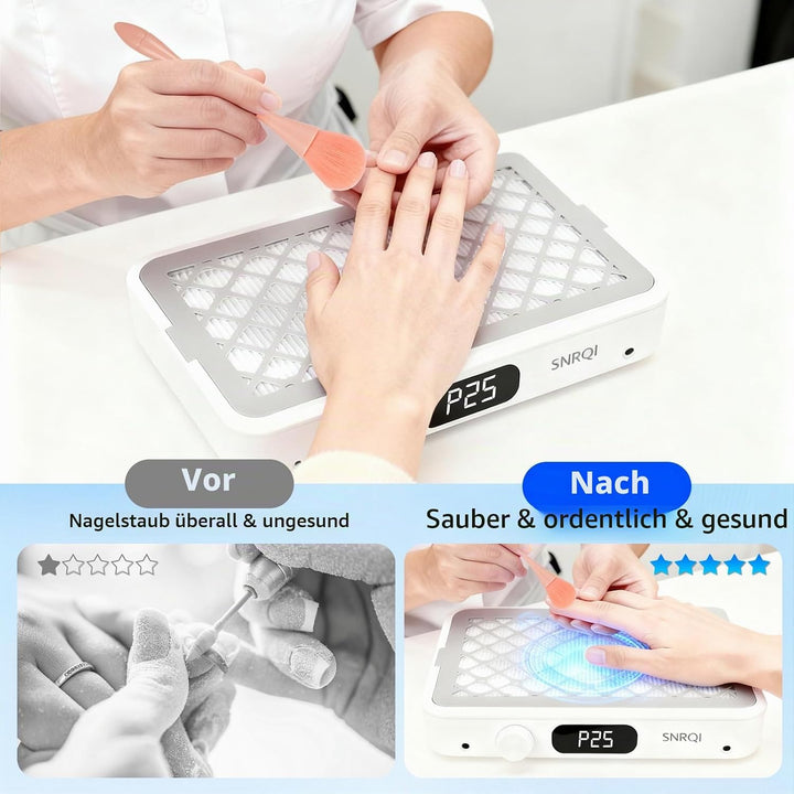 Professionell Staubabsaugung für Nägel,Einstellbarer 7000PRM Nagel Staubsauger,120W Doppelte Saugsta