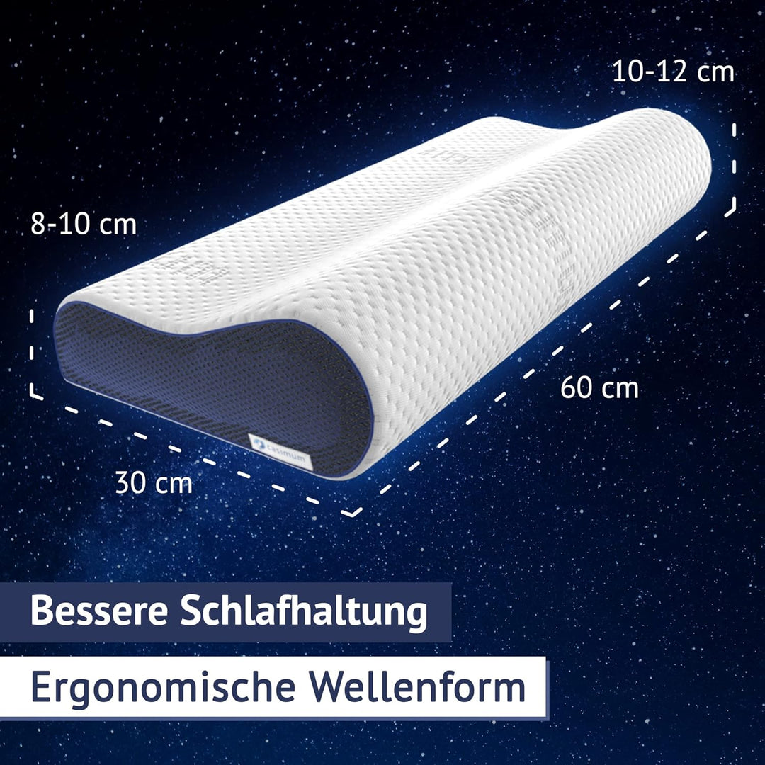 casimum Orthopädisches Nackenstützkissen Memory Foam - Höhenverstellbares Nackenkissen entlastet Kop